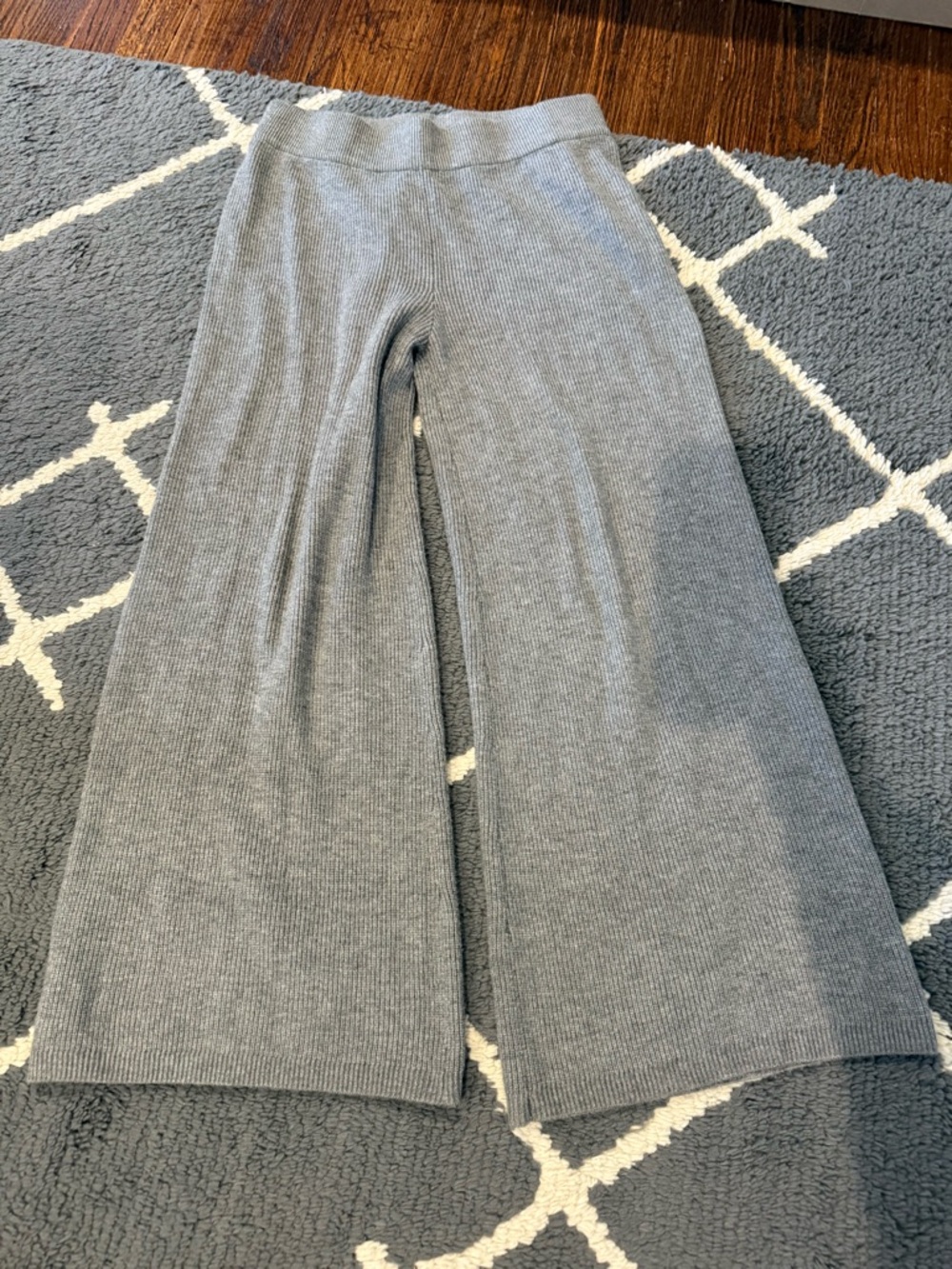A New Day Ribbed Knit Wide Leg Two-Piece Set - Heather Gray - Picture 3 of 12